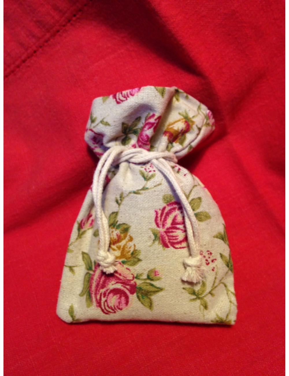 sac lin style Schabby et son sachet de fleur de sel nature 125Gr