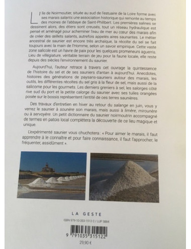 Livre L'OR BLANC Les Marais Salants de l'île de Noirmoutier Didier Babarit Éditions Geste