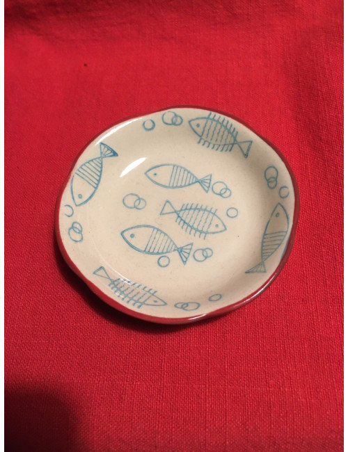 petite coupelle Océane, ronde, proposée avec un sachet de 50gr de fleur de sel nature