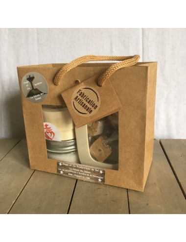 SPÉCIAL FÊTES : Sacs Kraft Petit Modèle Rectangulaire à fenêtre, garni de nougats, fleur de sel et caramels