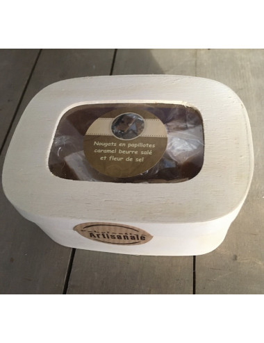 SPÉCIAL FÊTES : Sacs Kraft Petit Modèle Rectangulaire à fenêtre, garni de nougats, fleur de sel et caramels