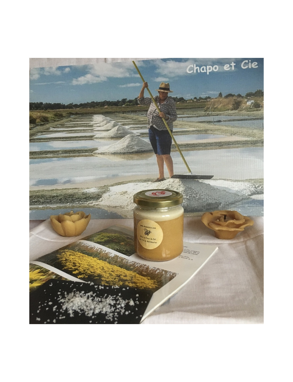 Pot de miel toutes fleurs de Vendée à la fleur de sel de Noirmoutier 250gr net tartinable et crémeux