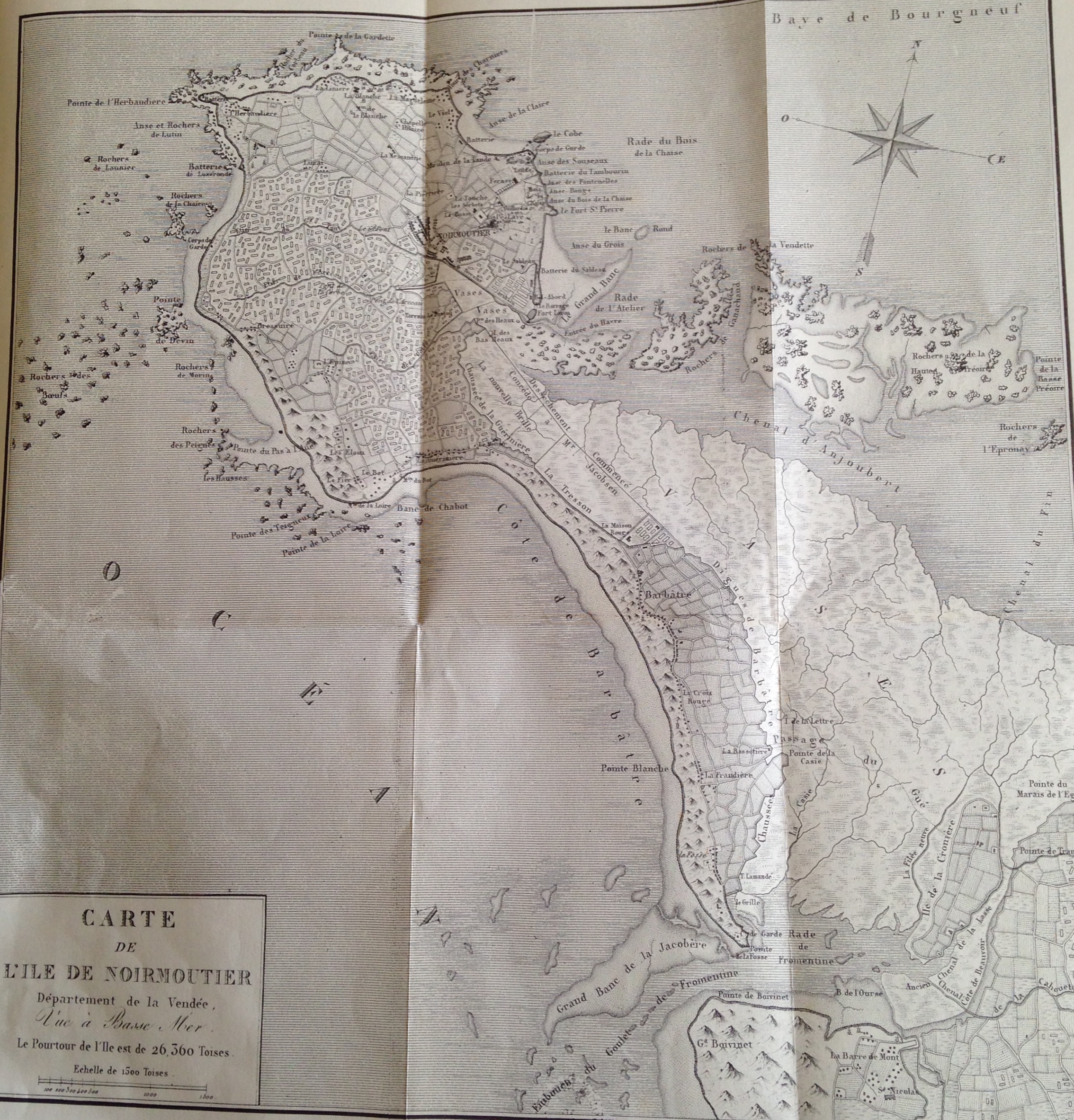 carte de l'île de Noirmoutier 1863
